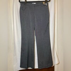 NWT New York & Company Dark Gray Charcoal w/ Silver Wide Leg Trouser Size 6P
